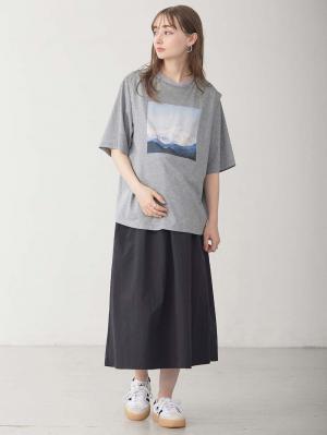 マタニティ トップス|イラストプリントＴシャツ マタニティ・授乳服 【出産後も長く使える】|杢グレー