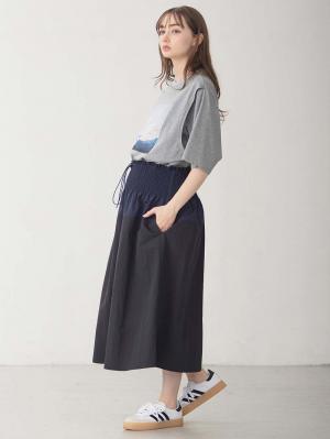 マタニティ トップス|イラストプリントＴシャツ マタニティ・授乳服 【出産後も長く使える】|杢グレー