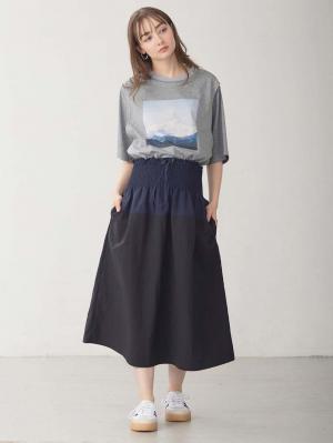 マタニティ トップス|イラストプリントＴシャツ マタニティ・授乳服 【出産後も長く使える】|杢グレー