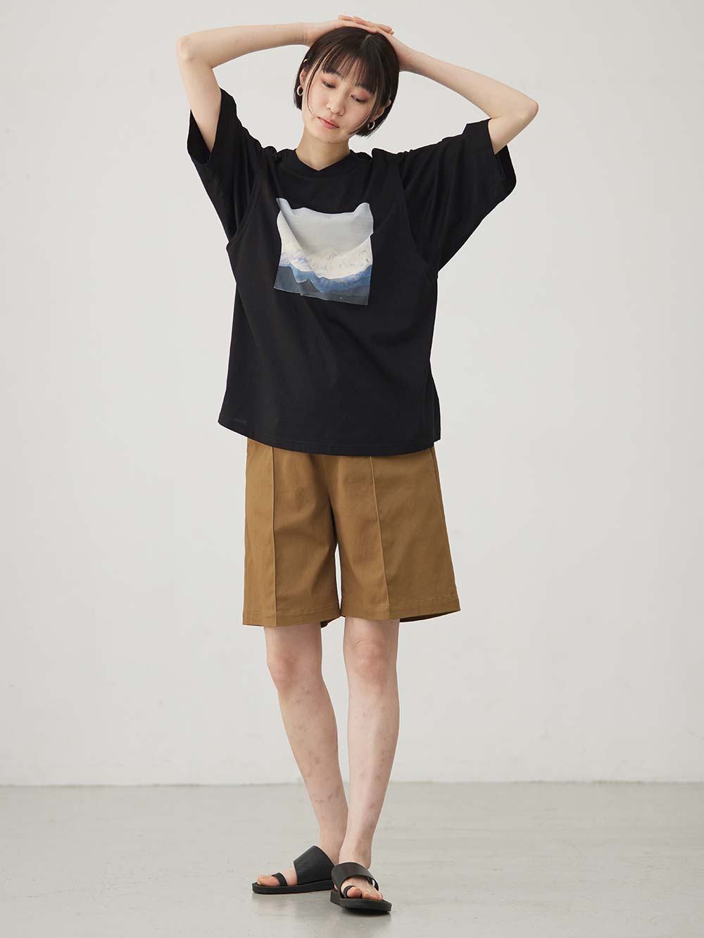 マタニティ トップス|イラストプリントＴシャツ マタニティ・授乳服 【出産後も長く使える】|ブラック