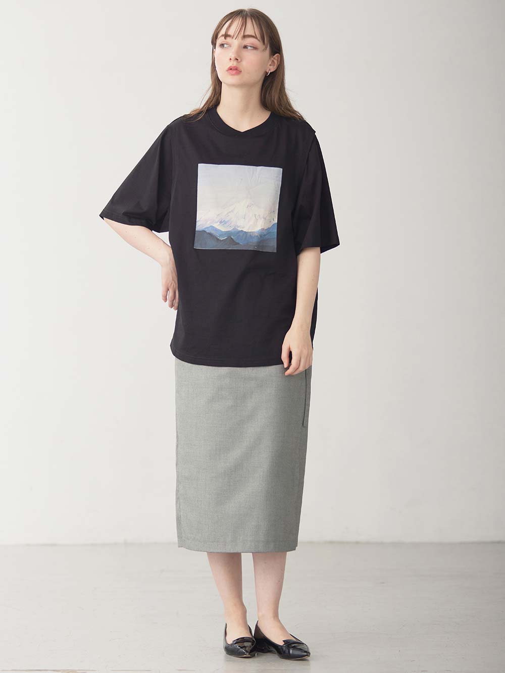 マタニティ トップス|イラストプリントＴシャツ マタニティ・授乳服 【出産後も長く使える】|ブラック