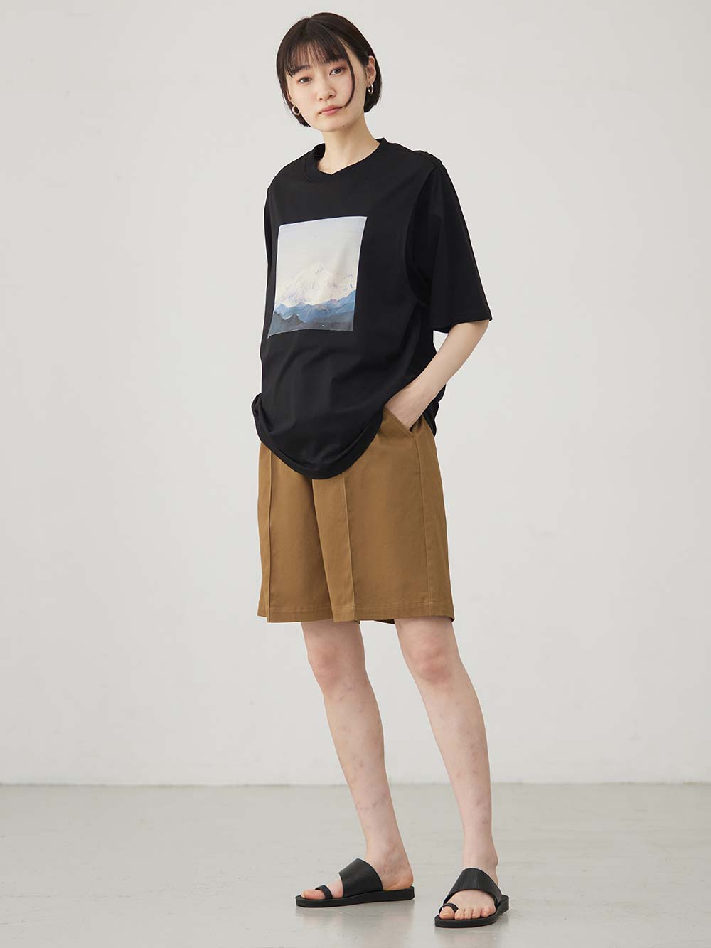 マタニティ トップス|イラストプリントＴシャツ マタニティ・授乳服 【出産後も長く使える】|ブラック