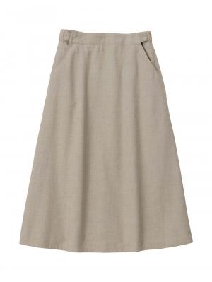 マタニティ スカート|セミフレアースカート マタニティ・産後【出産後も長く使える】|グレージュ