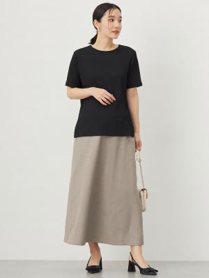 マタニティ スカート|セミフレアースカート マタニティ・産後【出産後も長く使える】|グレージュ