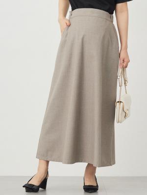 マタニティ スカート|セミフレアースカート マタニティ・産後【出産後も長く使える】|グレージュ