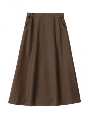 マタニティ スカート|セミフレアースカート マタニティ・産後【出産後も長く使える】|ブラウン