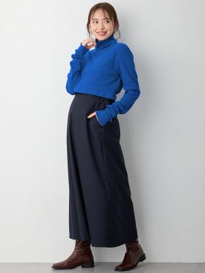 マタニティ スカート|セミフレアースカート マタニティ・産後【出産後も長く使える】|ダークネイビー