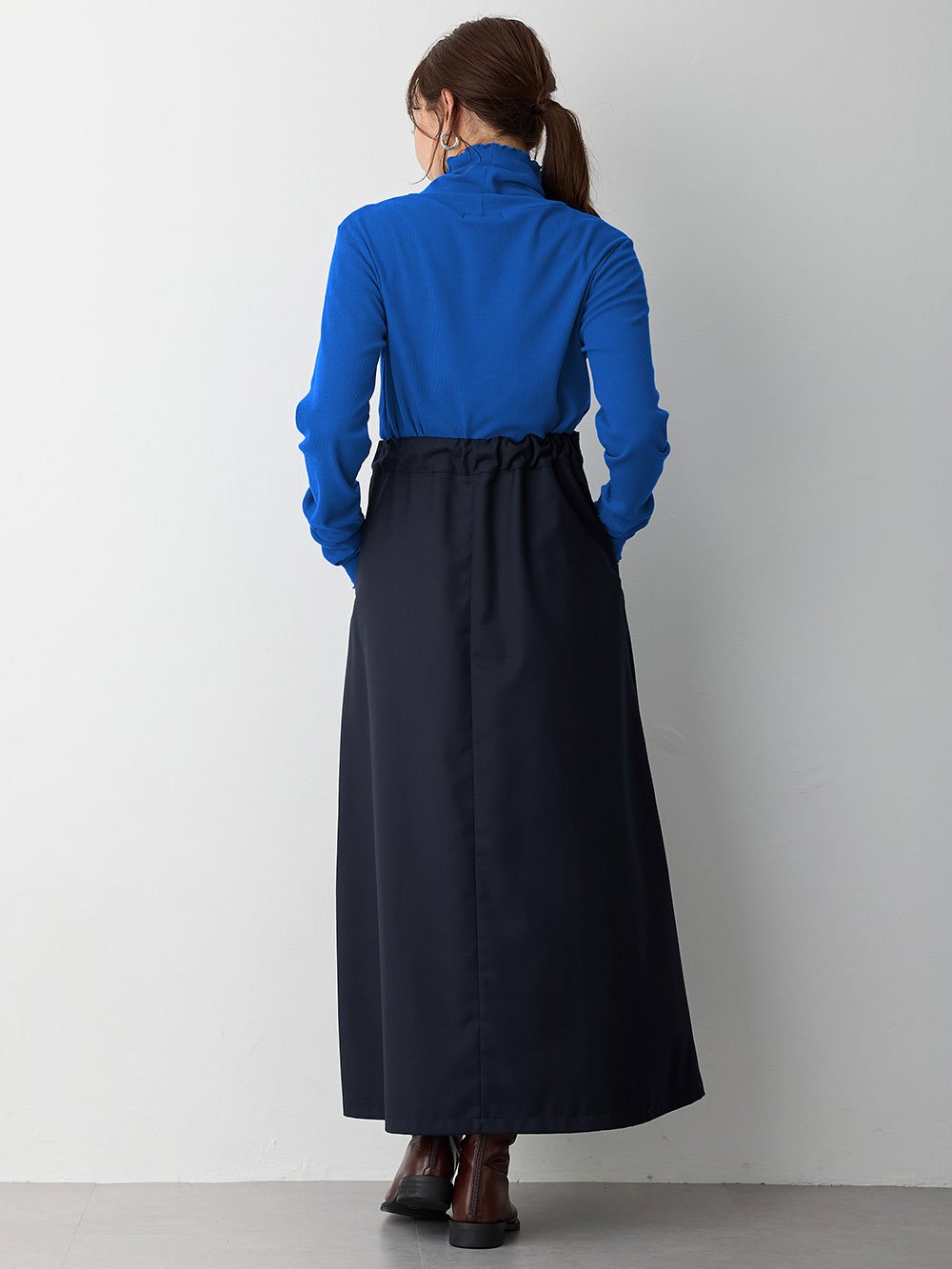 マタニティ スカート|セミフレアースカート マタニティ・産後【出産後も長く使える】|ダークネイビー