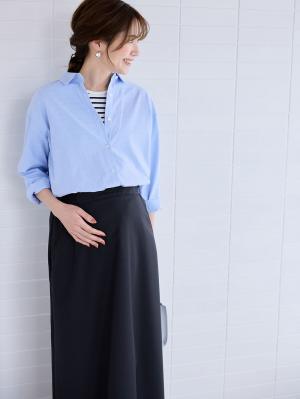 マタニティ スカート|セミフレアースカート マタニティ・産後【出産後も長く使える】|ダークネイビー