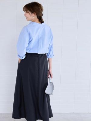 マタニティ スカート|セミフレアースカート マタニティ・産後【出産後も長く使える】|ダークネイビー