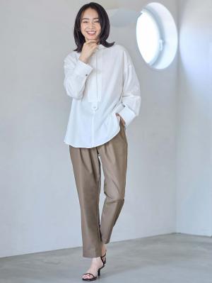 マタニティ パンツ|ストレートパンツ マタニティ・産後【出産後も長く使える】|グレージュ