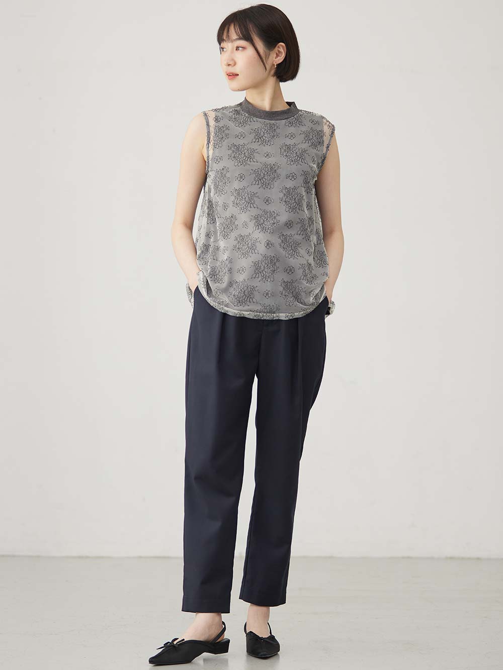 マタニティ パンツ|ストレートパンツ マタニティ・産後【出産後も長く使える】|ネイビー