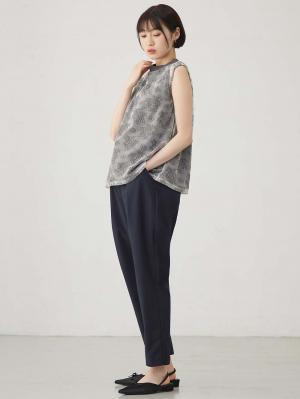 マタニティ パンツ|ストレートパンツ マタニティ・産後【出産後も長く使える】|ネイビー