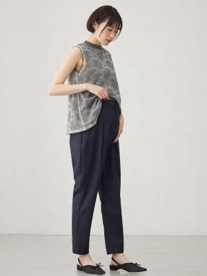 マタニティ パンツ|ストレートパンツ マタニティ・産後【出産後も長く使える】|ネイビー