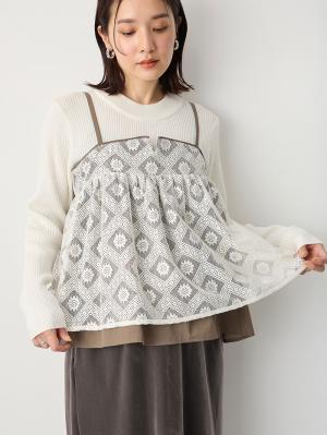 マタニティ トップス|レイヤードキャミソール マタニティ・産後【出産後も長く使える】|カーキ