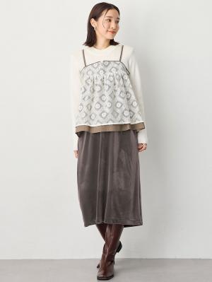 マタニティ トップス|レイヤードキャミソール マタニティ・産後【出産後も長く使える】|カーキ