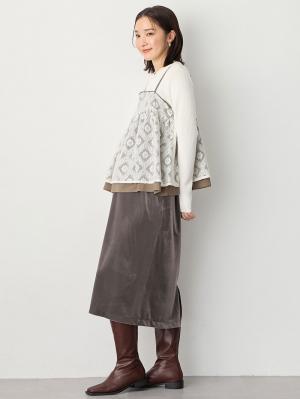 マタニティ トップス|レイヤードキャミソール マタニティ・産後【出産後も長く使える】|カーキ