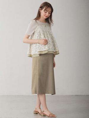 マタニティ トップス|レイヤードキャミソール マタニティ・産後【出産後も長く使える】|ベージュ