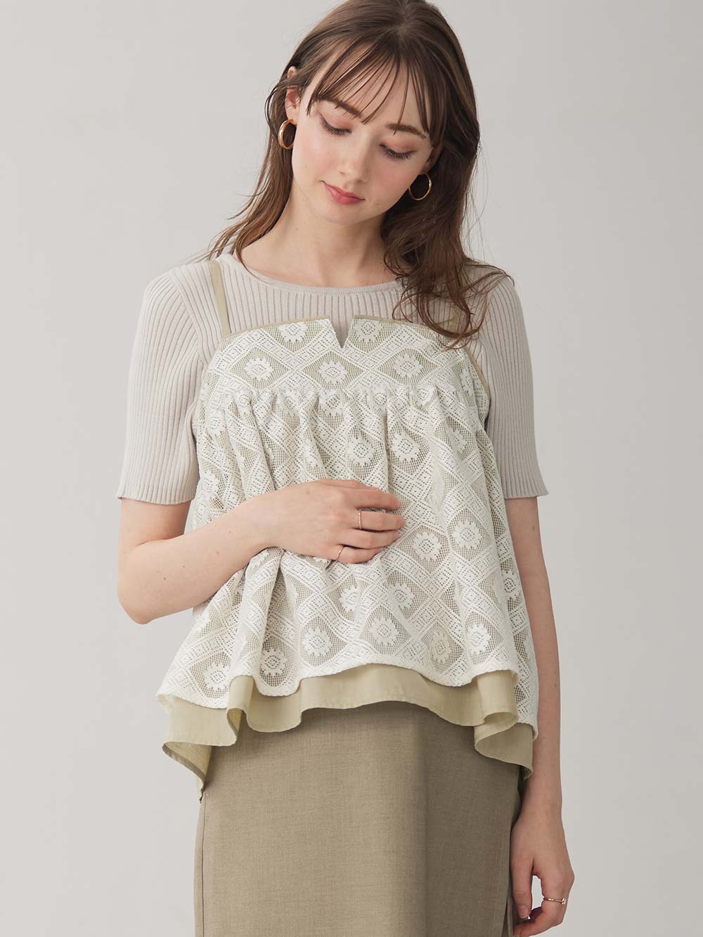 【未使用に近い】キラキラレイヤードキャミソール MAISON SPECIAL キャミソール Sparkling Layered Camisole