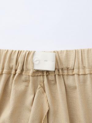 マタニティ パンツ|裾切り替え綿混ワイドパンツ マタニティ・産後【出産後も長く使える】