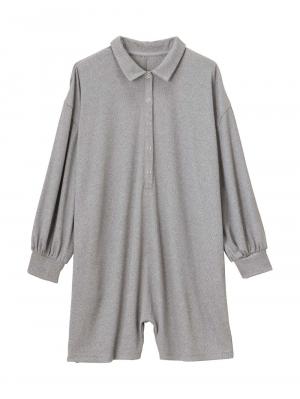 マタニティ パジャマ・ルームウェア|オールインワンハーフパンツルームウェア マタニティ・授乳パジャマ 【出産後も長く使える】|杢グレー