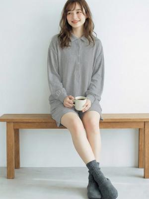 マタニティ パジャマ・ルームウェア|オールインワンハーフパンツルームウェア マタニティ・授乳パジャマ 【出産後も長く使える】|杢グレー