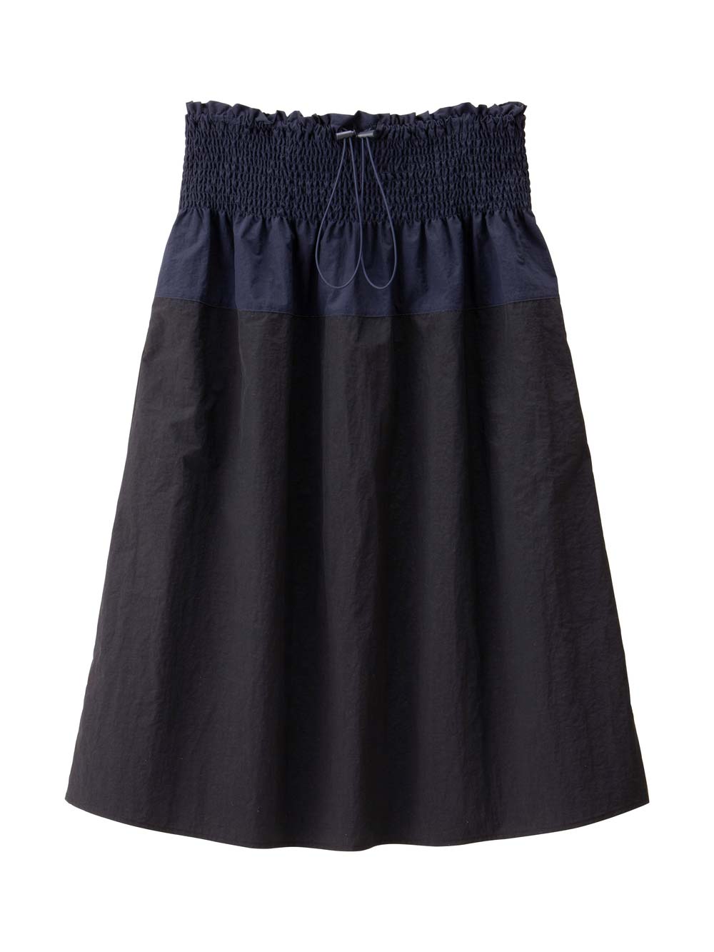 マタニティ スカート|シャーリングバイカラースカート マタニティ・産後【出産後も長く使える】|ネイビー×ブラック