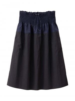 マタニティ スカート|シャーリングバイカラースカート マタニティ・産後【出産後も長く使える】|ネイビー×ブラック