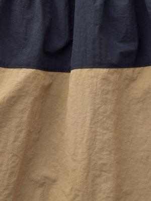 マタニティ スカート|シャーリングバイカラースカート マタニティ・産後【出産後も長く使える】