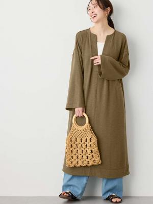 マタニティ ワンピース|深Vネックスリットカットソーワンピース マタニティ・授乳服 【出産後も長く使える】|カーキ