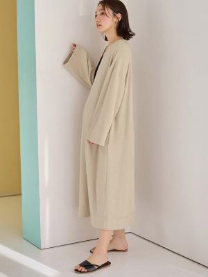 マタニティ ワンピース|深Vネックスリットカットソーワンピース マタニティ・授乳服 【出産後も長く使える】|ライトベージュ