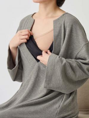 マタニティ ワンピース|深Vネックスリットカットソーワンピース マタニティ・授乳服 【出産後も長く使える】