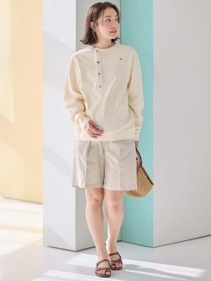 マタニティ トップス|前開きプルオーバー マタニティ・産後【出産後も長く使える】|アイボリー