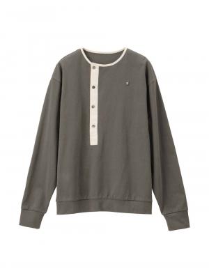 マタニティ トップス|前開きプルオーバー マタニティ・産後【出産後も長く使える】|ダークグレー