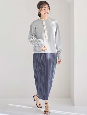 マタニティ トップス|前開きプルオーバー マタニティ・産後【出産後も長く使える】|杢グレー