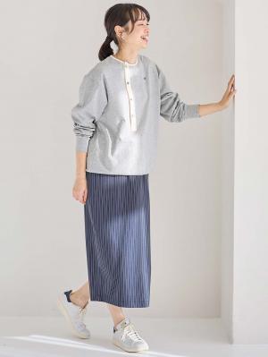 マタニティ トップス|前開きプルオーバー マタニティ・産後【出産後も長く使える】|杢グレー