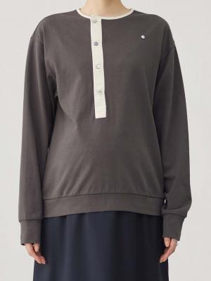 マタニティ トップス|前開きプルオーバー マタニティ・産後【出産後も長く使える】