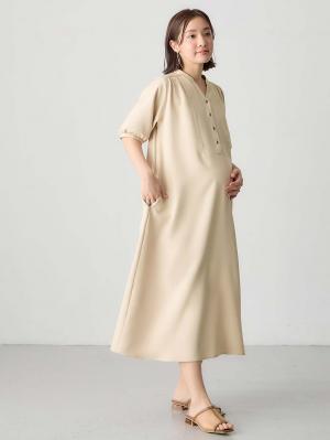 フロントギャザーワンピース マタニティ・授乳服 【出産後も長く使える】10524