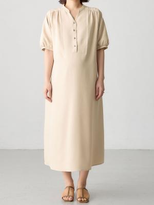 マタニティ ワンピース|フロントギャザーワンピース マタニティ・授乳服 【出産後も長く使える】