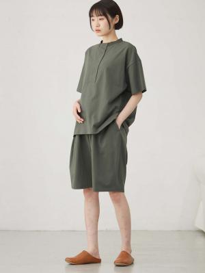 マタニティ パジャマ・ルームウェア|カットソーパジャマ3点セット マタニティ・授乳服 【出産後も長く使える】|モスグレー