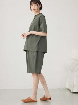 マタニティ パジャマ・ルームウェア|カットソーパジャマ3点セット マタニティ・授乳服 【出産後も長く使える】|モスグレー