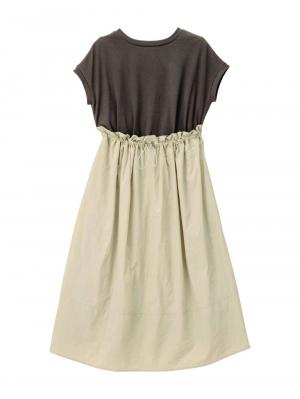 マタニティ ワンピース|授乳がらくちんなドッキングワンピース　マタニティ・授乳服【出産後も長く使える】Rosemadame（ローズマダム）|ベージュ