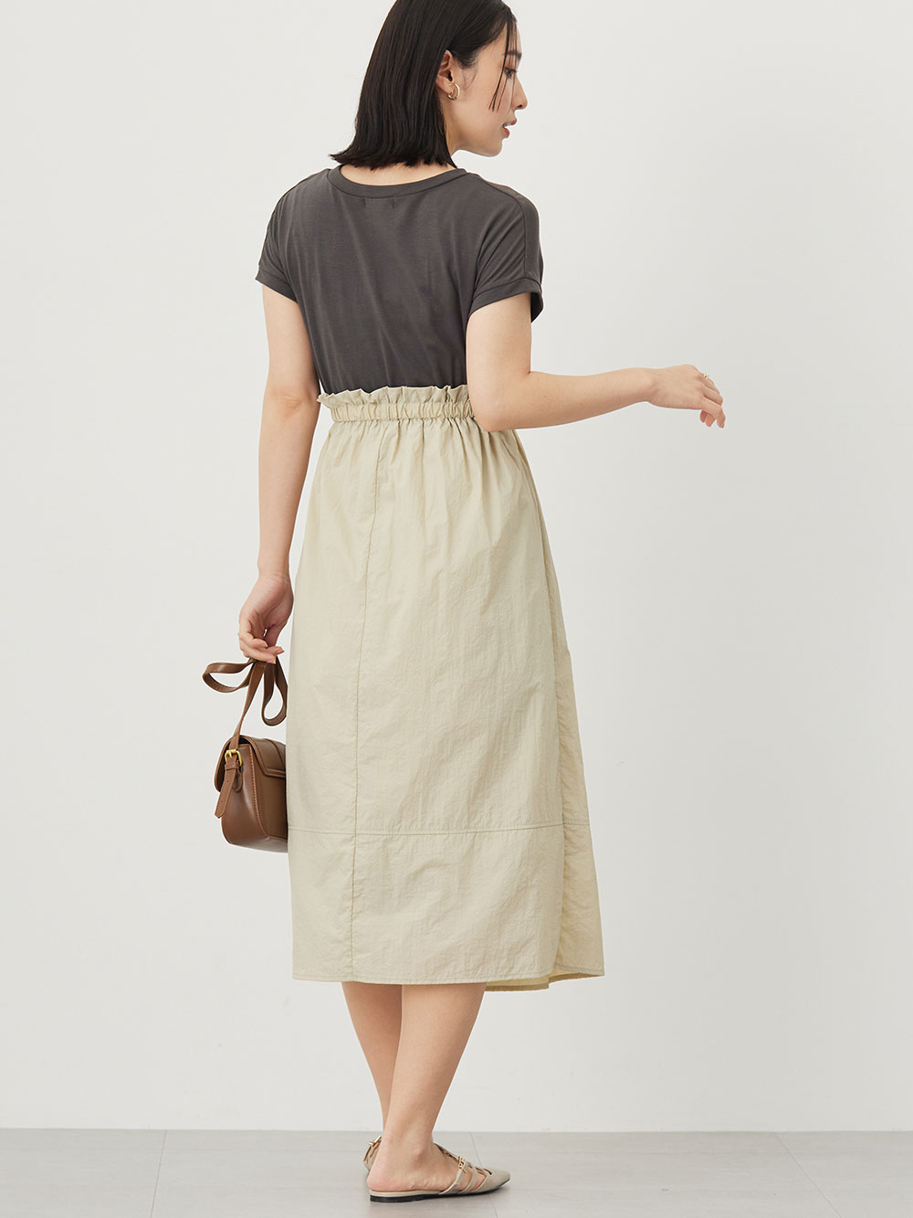 マタニティ ワンピース|授乳がらくちんなドッキングワンピース　マタニティ・授乳服【出産後も長く使える】Rosemadame（ローズマダム）|ベージュ