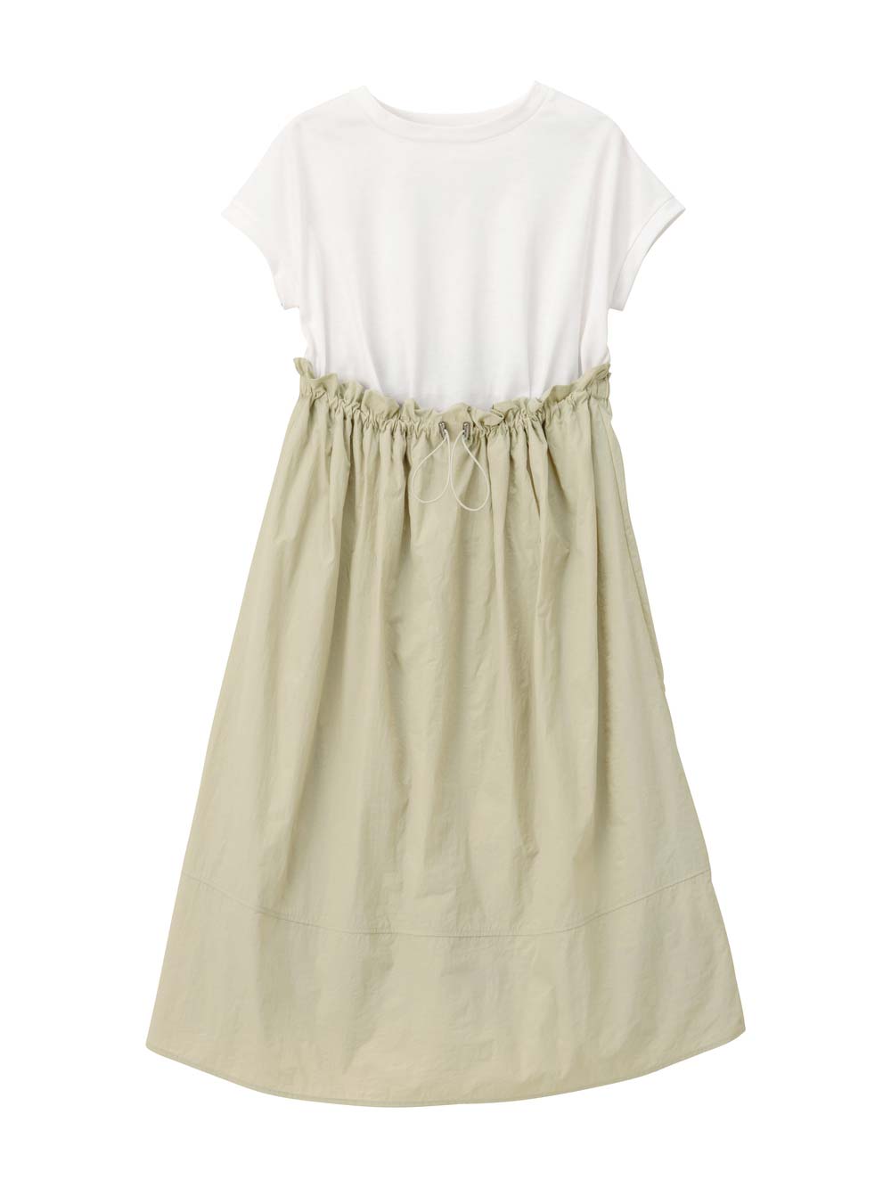 マタニティ ワンピース|授乳がらくちんなドッキングワンピース　マタニティ・授乳服【出産後も長く使える】Rosemadame（ローズマダム）|ベージュ×オフ