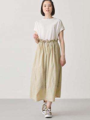 マタニティ ワンピース|授乳がらくちんなドッキングワンピース　マタニティ・授乳服【出産後も長く使える】Rosemadame（ローズマダム）|ベージュ×オフ