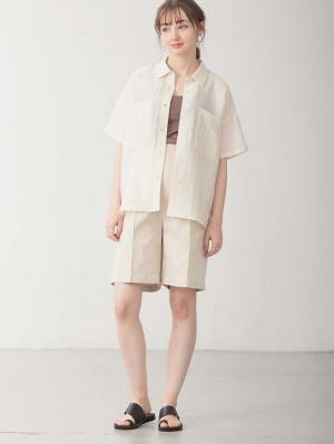 マタニティ ワンピース|【セット】シアーシャツ×授乳がらくちんなキャミワンピース　マタニティ・授乳服【出産後も長く使える】Rosemadame（ローズマダム）|アイボリー×ラベンダー