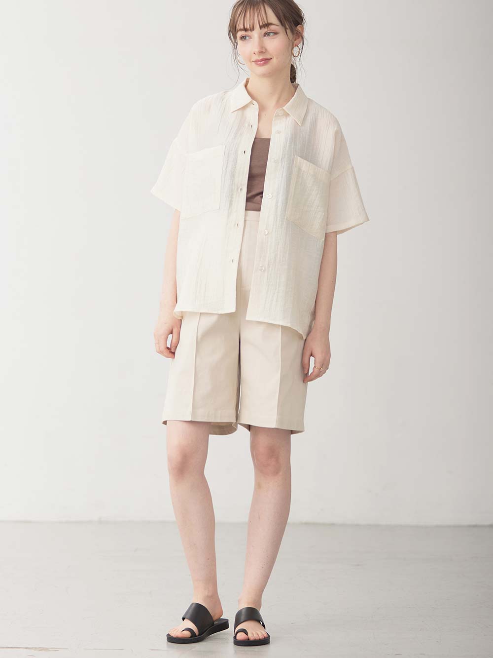 マタニティ ワンピース|【セット】シアーシャツ×授乳がらくちんなキャミワンピース　マタニティ・授乳服【出産後も長く使える】Rosemadame（ローズマダム）