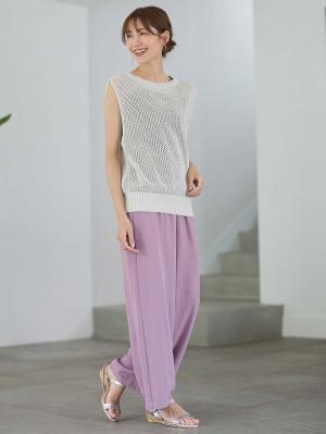 マタニティ パンツ|接触冷感ラクにはけるストレートパンツ マタニティ・産後 Rosemadame(ローズマダム)|パープル