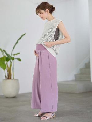 マタニティ パンツ|接触冷感ラクにはけるストレートパンツ マタニティ・産後 Rosemadame(ローズマダム)|パープル