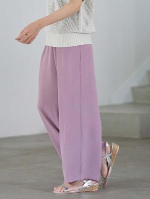 マタニティ パンツ|接触冷感ラクにはけるストレートパンツ マタニティ・産後 Rosemadame(ローズマダム)|パープル